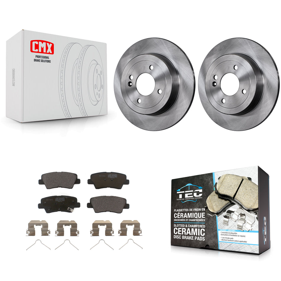 Rear Disc Brake Rotors And Ceramic Pads Kit For Hyundai Accent Kia Rio K8T-102073