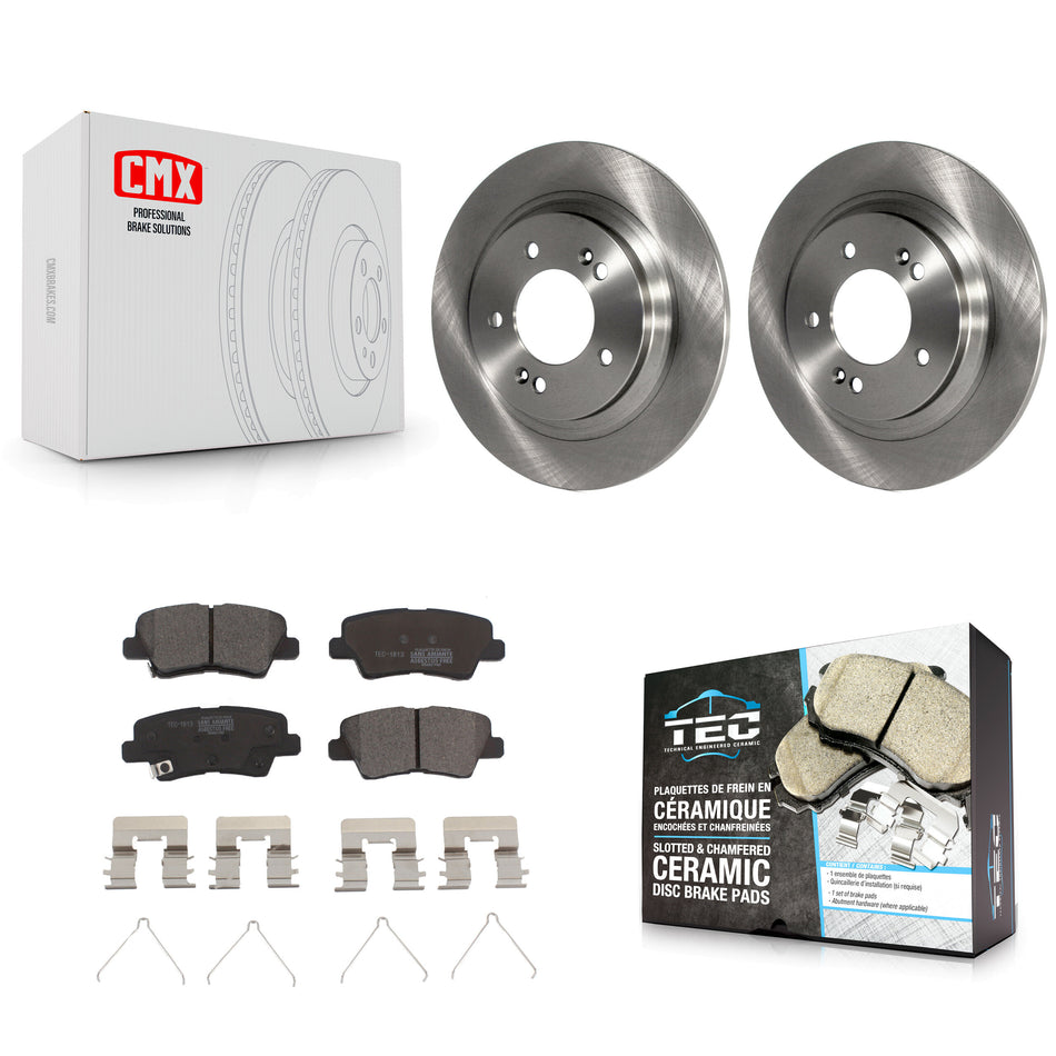 Rear Disc Brake Rotors And Ceramic Pads Kit For Hyundai Sonata Kia Optima Elantra GT Soul EV Forte Forte5 K8T-102081