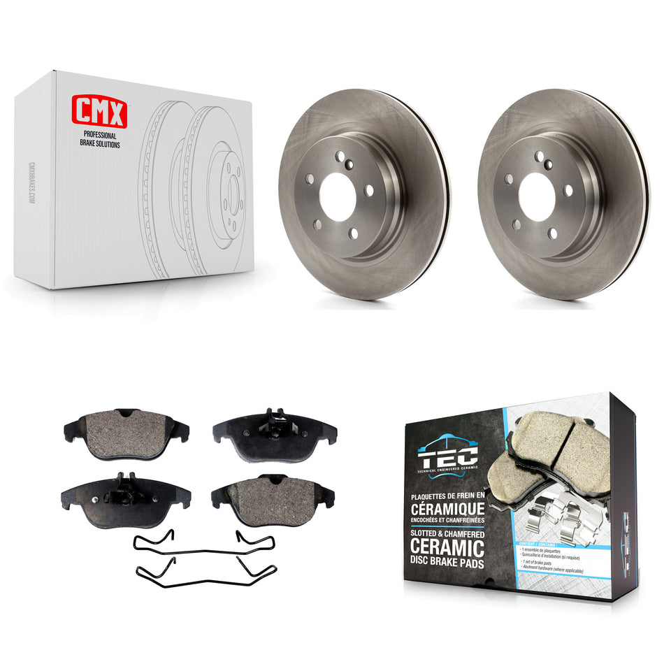 Rear Disc Brake Rotors And Ceramic Pads Kit For Mercedes-Benz E350 C250 C300 C350 E550 K8T-102089