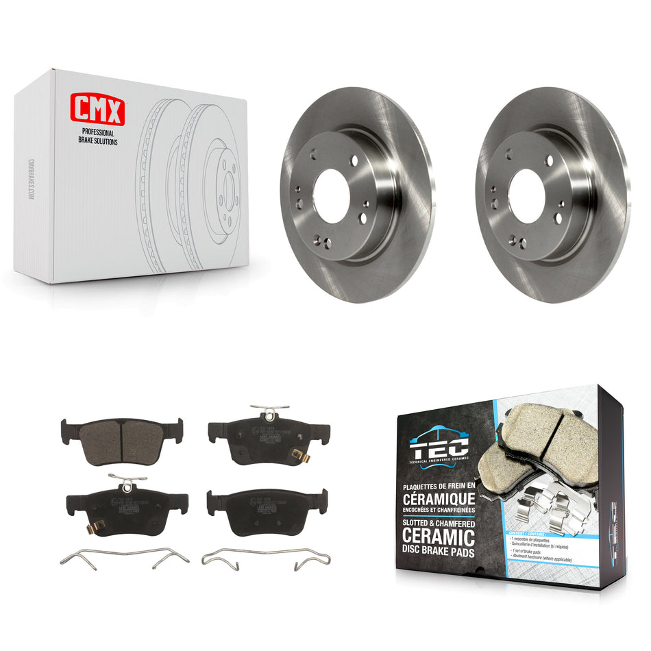 Rear Disc Brake Rotors And Ceramic Pads Kit For Honda Civic K8T-102105