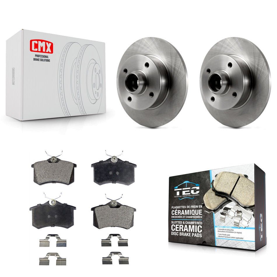 Rear Disc Brake Rotors Hub Assembly And Ceramic Pads Kit For Volkswagen Jetta Golf Passat Corrado Scirocco K8T-102120