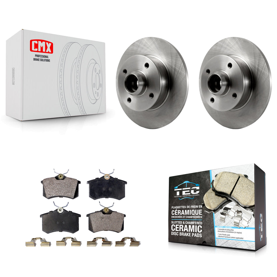 Rear Disc Brake Rotors Hub Assembly And Ceramic Pads Kit For Volkswagen Cabrio K8T-102121