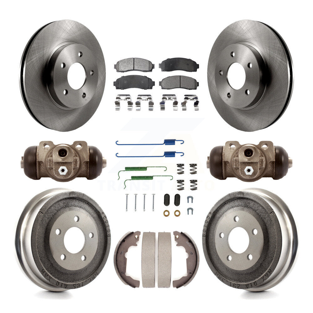 Front Rear Disc Brake Rotor Ceramic Pad & Drum Kit (9Pc) For Chevrolet Equinox Saturn Vue K8T-102302
