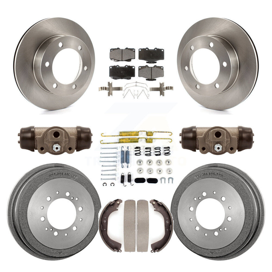 Front Rear Disc Brake Rotors Ceramic Pads And Drum Kit (9Pc) For 1995-1998 Toyota Tacoma 4WD K8T-102326