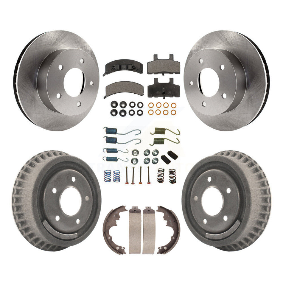 Front Rear Disc Brake Rotors Ceramic Pads And Drum Kit (7Pc) For 1990-2002 Chevrolet Astro GMC Safari AWD K8T-102345