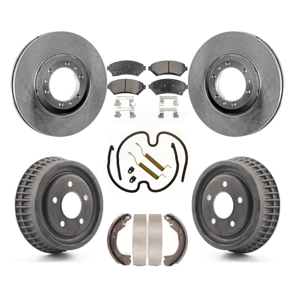 Front Rear Disc Brake Rotors Ceramic Pads And Drum Kit (7Pc) For Buick Century Chevrolet Venture Pontiac Montana Oldsmobile Silhouette Trans Sport K8T-102352
