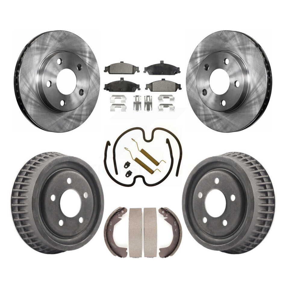 Front Rear Disc Brake Rotors Ceramic Pads And Drum Kit (7Pc) For Chevrolet Pontiac Grand Am Malibu Classic Oldsmobile Alero Cutlass K8T-102353