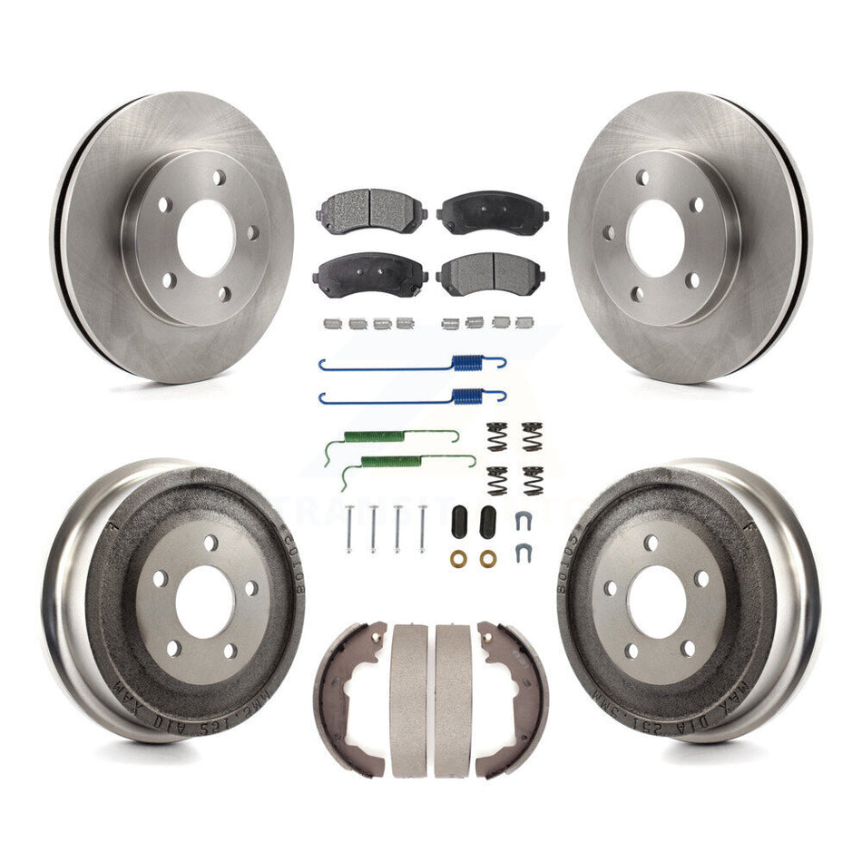 Front Rear Disc Brake Rotors Ceramic Pads And Drum Kit (7Pc) For Pontiac Aztek K8T-102357