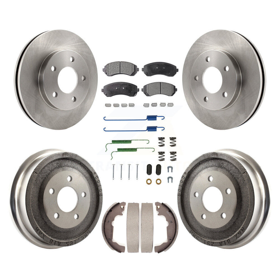 Front Rear Disc Brake Rotors Ceramic Pads And Drum Kit (7Pc) For Pontiac Aztek K8T-102357