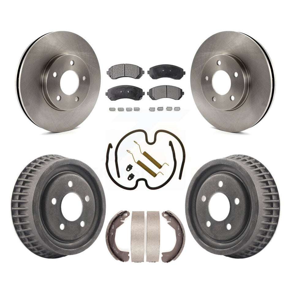 Front Rear Disc Brake Rotors Ceramic Pads And Drum Kit (7Pc) For 2002-2004 Chevrolet Venture Pontiac Montana Oldsmobile Silhouette K8T-102358