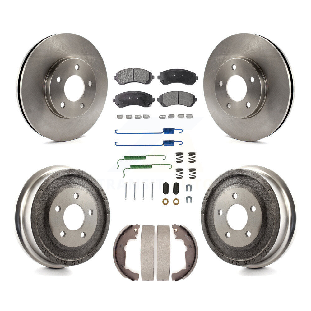 Front Rear Disc Brake Rotors Ceramic Pads And Drum Kit (7Pc) For Pontiac Aztek K8T-102359