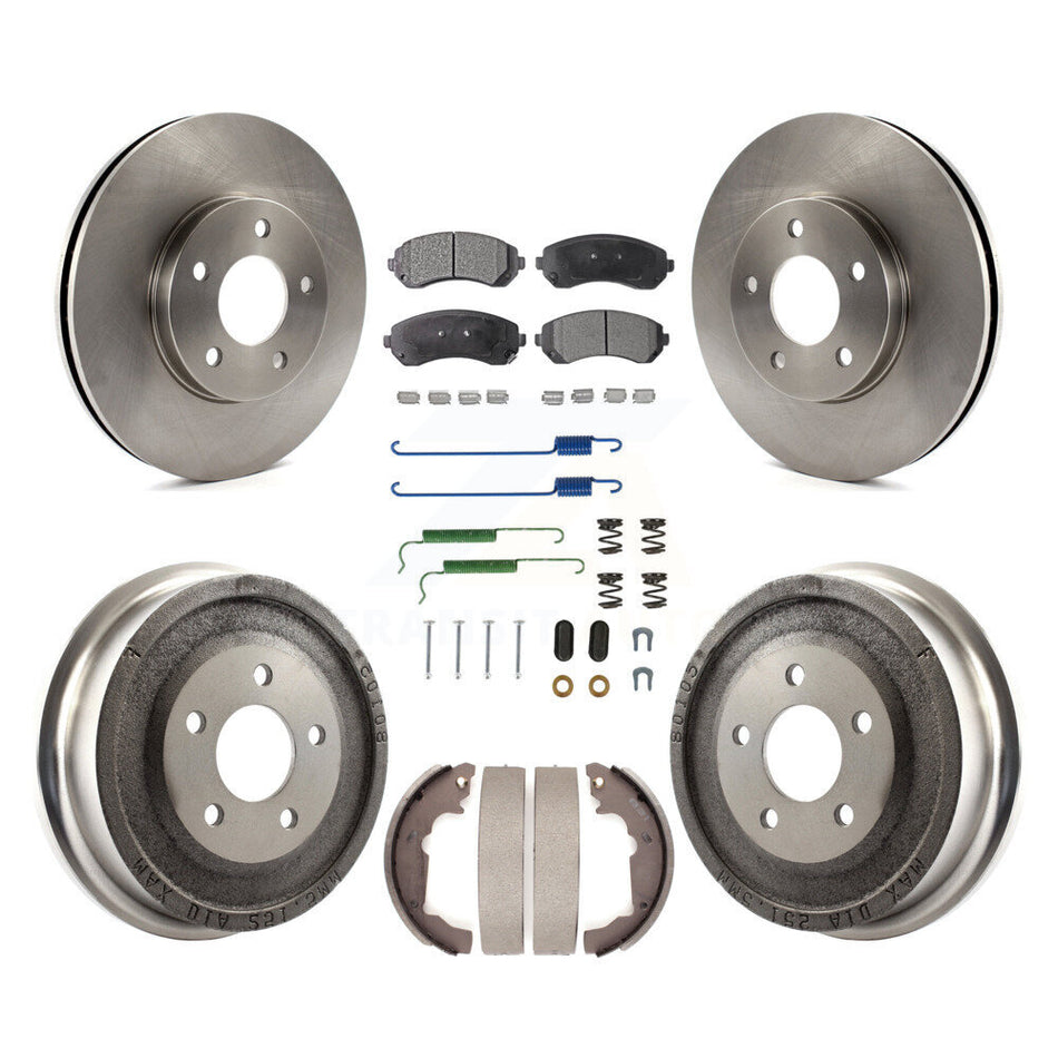 Front Rear Disc Brake Rotors Ceramic Pads And Drum Kit (7Pc) For Pontiac Aztek K8T-102359