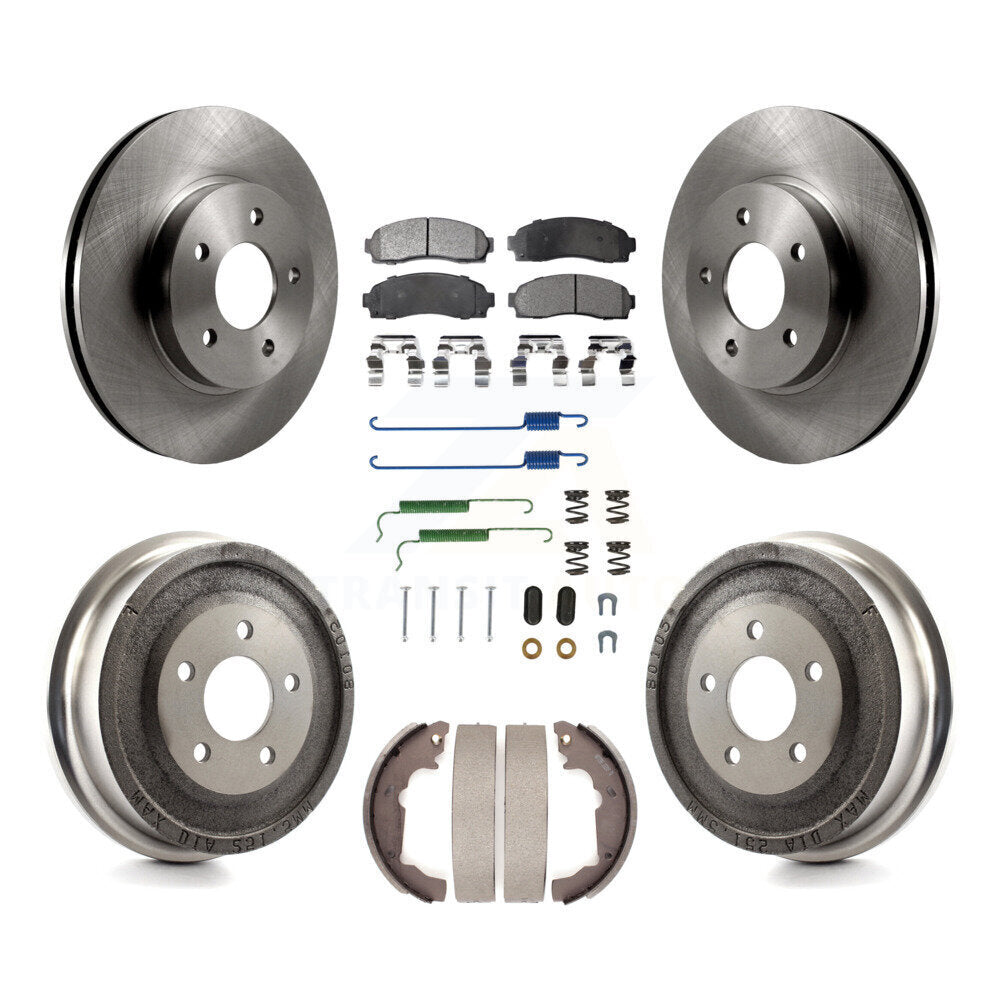 Front Rear Disc Brake Rotor Ceramic Pad & Drum Kit (7Pc) For Saturn Vue Chevrolet Equinox K8T-102360
