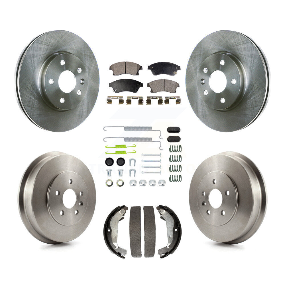Front Rear Disc Brake Rotors Ceramic Pads And Drum Kit (7Pc) For Chevrolet Cruze Limited K8T-102371