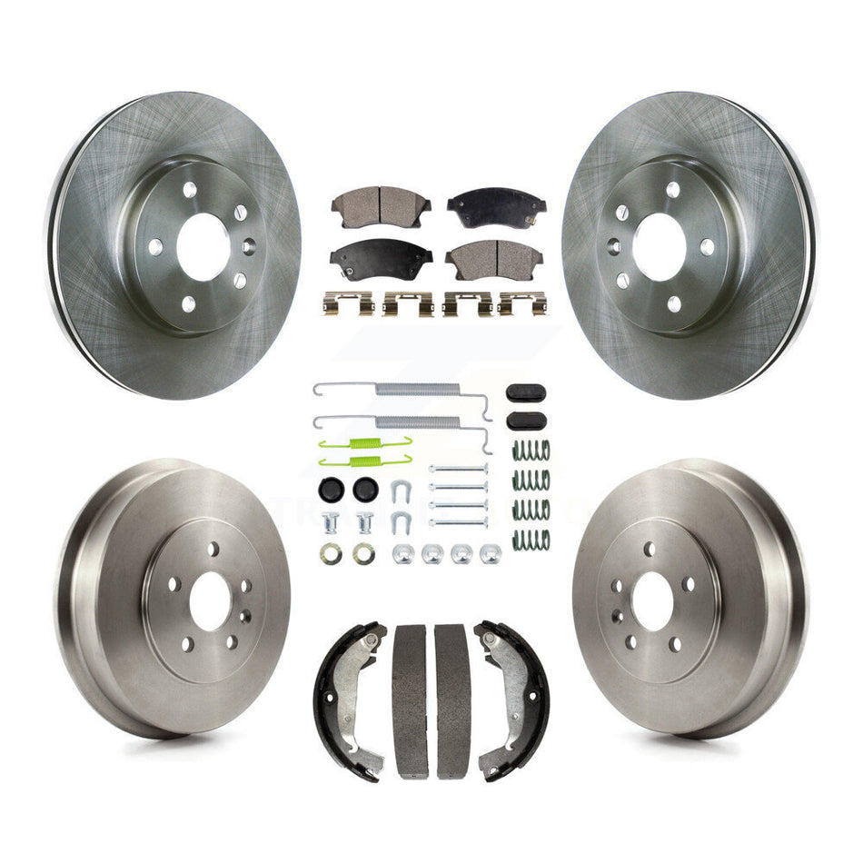 Front Rear Disc Brake Rotors Ceramic Pads And Drum Kit (7Pc) For Chevrolet Cruze Limited K8T-102371