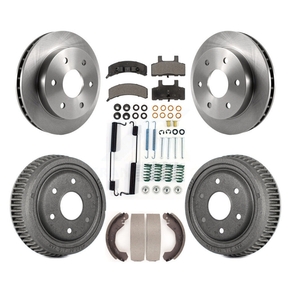 Front Rear Disc Brake Rotors Ceramic Pads And Drum Kit (7Pc) For Chevrolet K1500 GMC Yukon Blazer K8T-102375