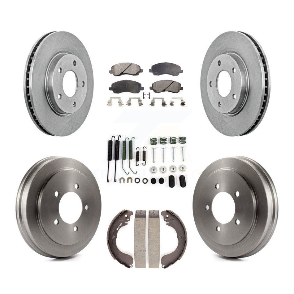 Front Rear Disc Brake Rotors Ceramic Pads And Drum Kit (7Pc) For Dodge Caliber K8T-102419