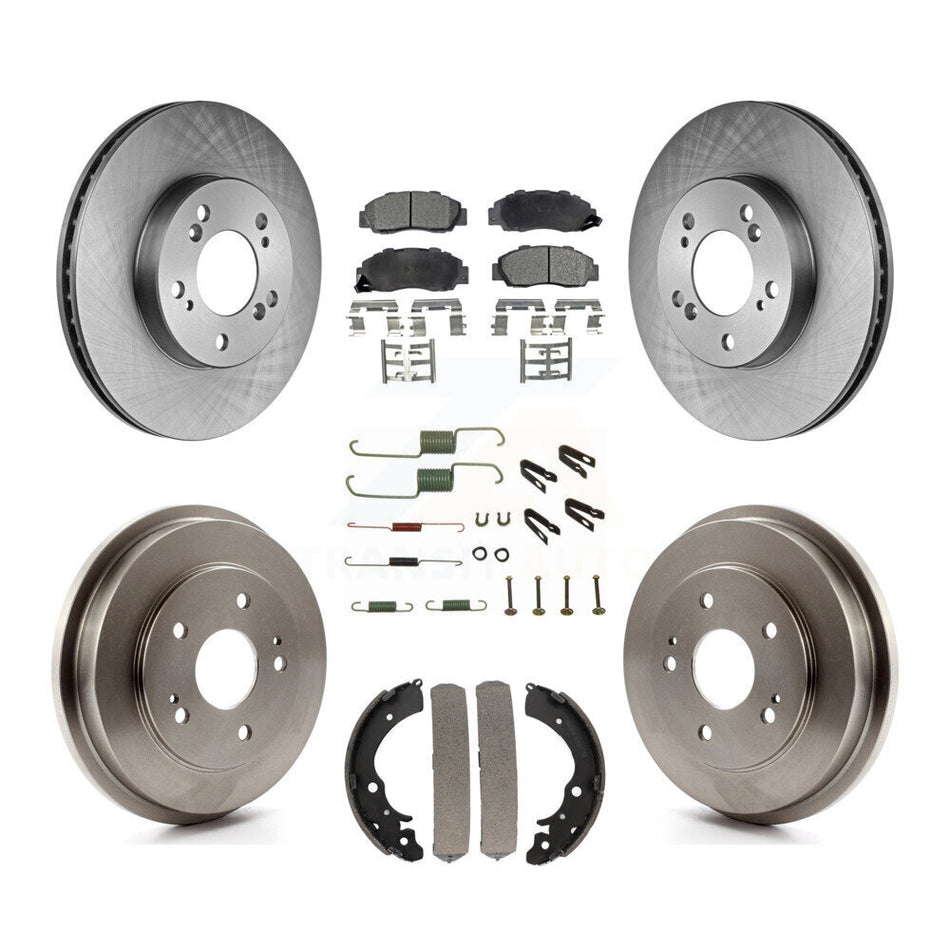 Front Rear Disc Brake Rotors Ceramic Pads And Drum Kit (7Pc) For 1997-2001 Honda CR-V K8T-102422