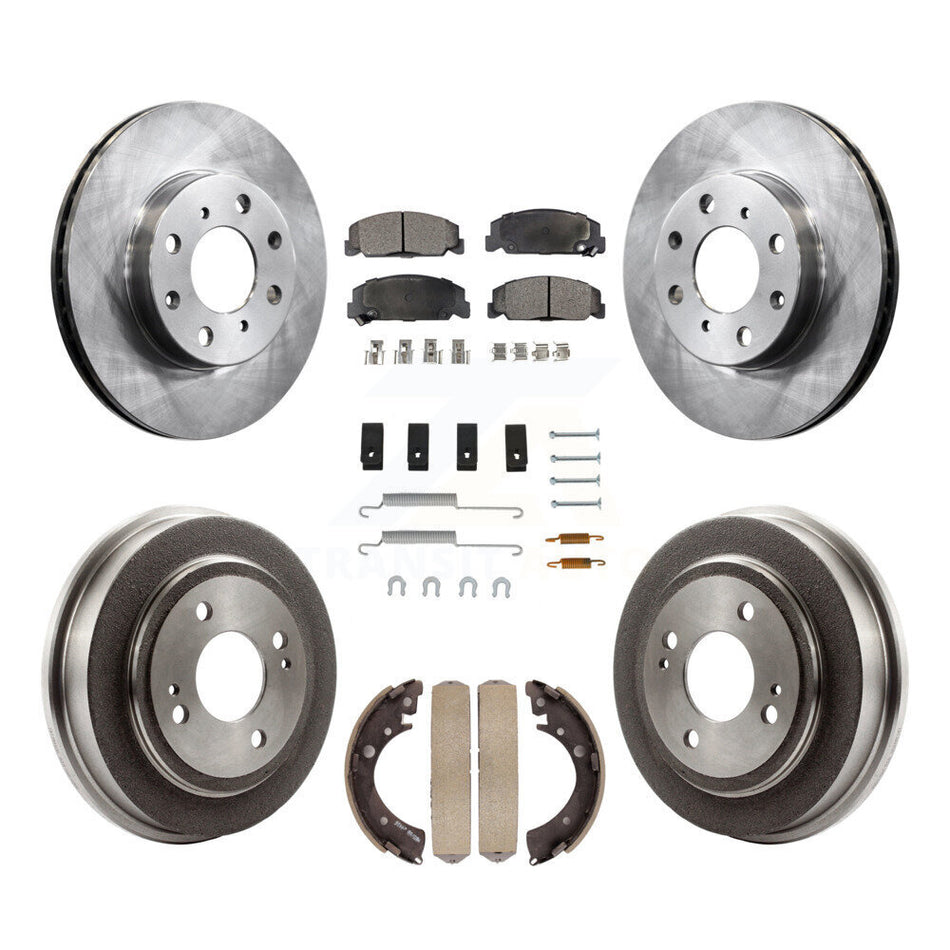 Front Rear Disc Brake Rotors Ceramic Pads And Drum Kit (7Pc) For Honda Civic K8T-102439
