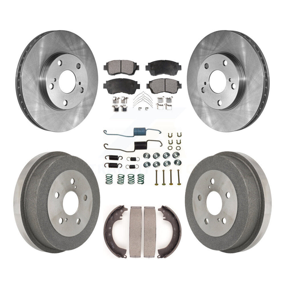 Front Rear Disc Brake Rotors Ceramic Pads And Drum Kit (7Pc) For Toyota Camry K8T-102443