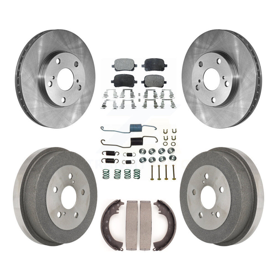 Front Rear Disc Brake Rotors Ceramic Pads And Drum Kit (7Pc) For 1999-2001 Toyota Solara 2.2L K8T-102444