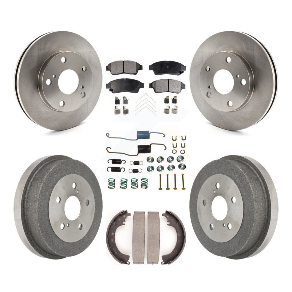Front Rear Disc Brake Rotors Ceramic Pads And Drum Kit (7Pc) For Toyota Camry 2.2L K8T-102447