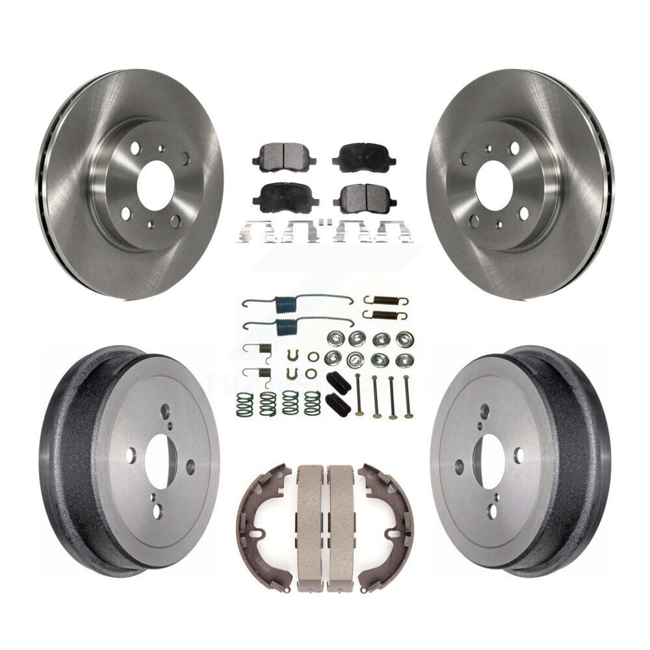Front Rear Disc Brake Rotors Ceramic Pads And Drum Kit (7Pc) For Toyota Corolla Chevrolet Prizm K8T-102451