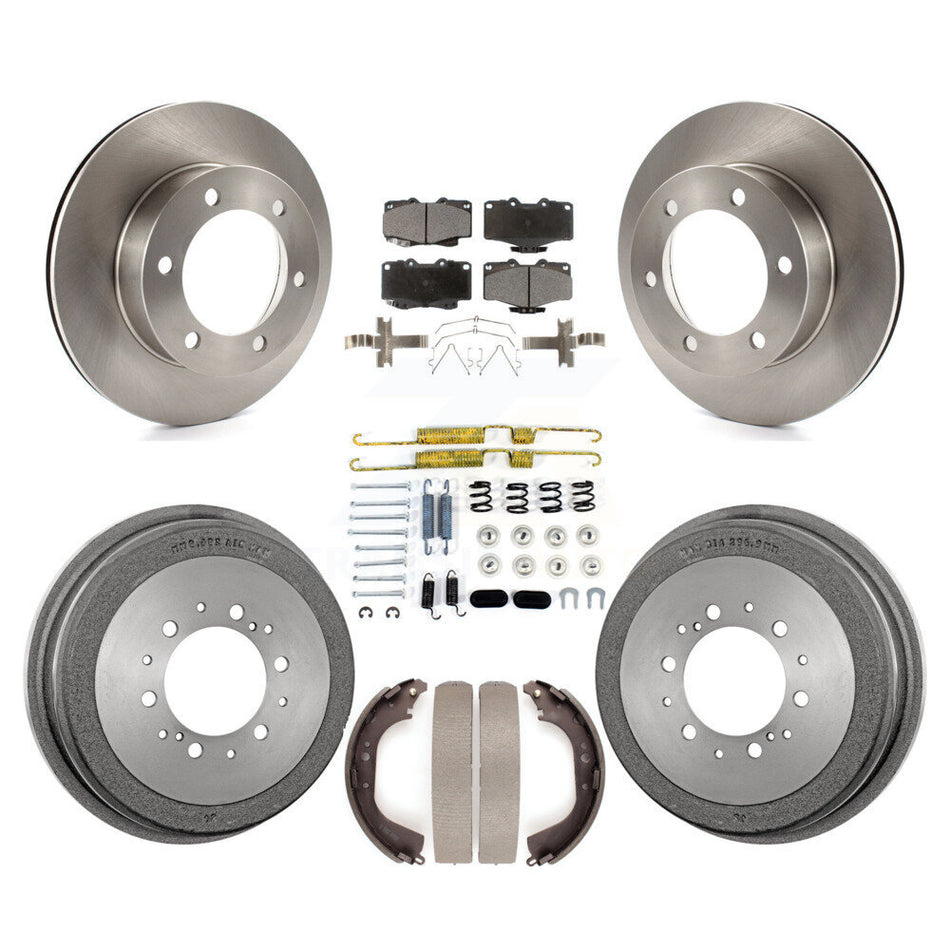 Front Rear Disc Brake Rotors Ceramic Pads And Drum Kit (7Pc) For 1995-1998 Toyota Tacoma 4WD K8T-102455