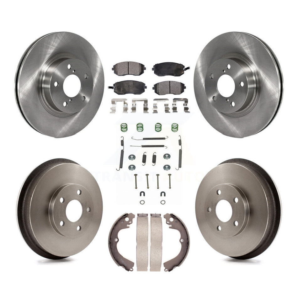 Front Rear Disc Brake Rotors Ceramic Pads And Drum Kit (7Pc) For 2002-2003 Subaru Impreza Outback RS TS K8T-102461
