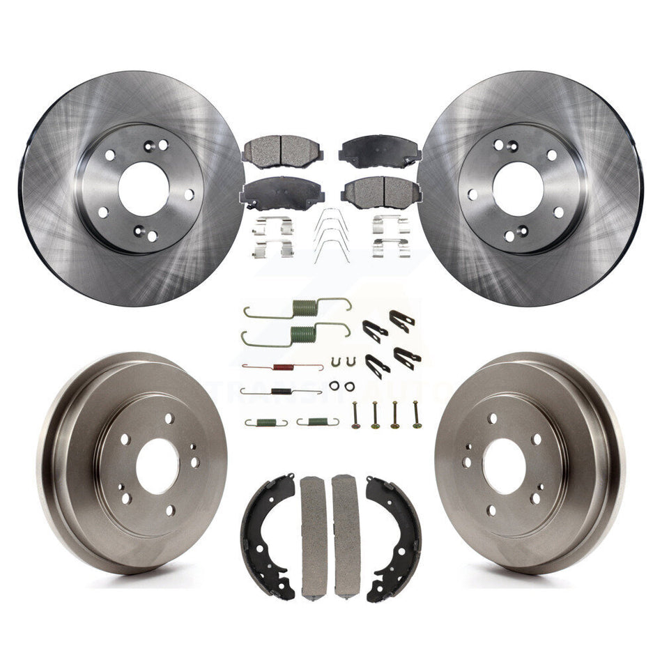 Front Rear Disc Brake Rotors Ceramic Pads And Drum Kit (7Pc) For Honda Accord Fit K8T-102464