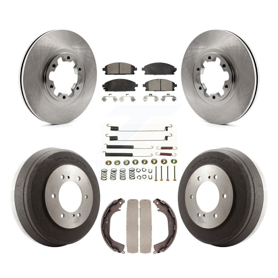 Front Rear Disc Brake Rotors Ceramic Pads And Drum Kit (7Pc) For Nissan Pathfinder INFINITI QX4 K8T-102467