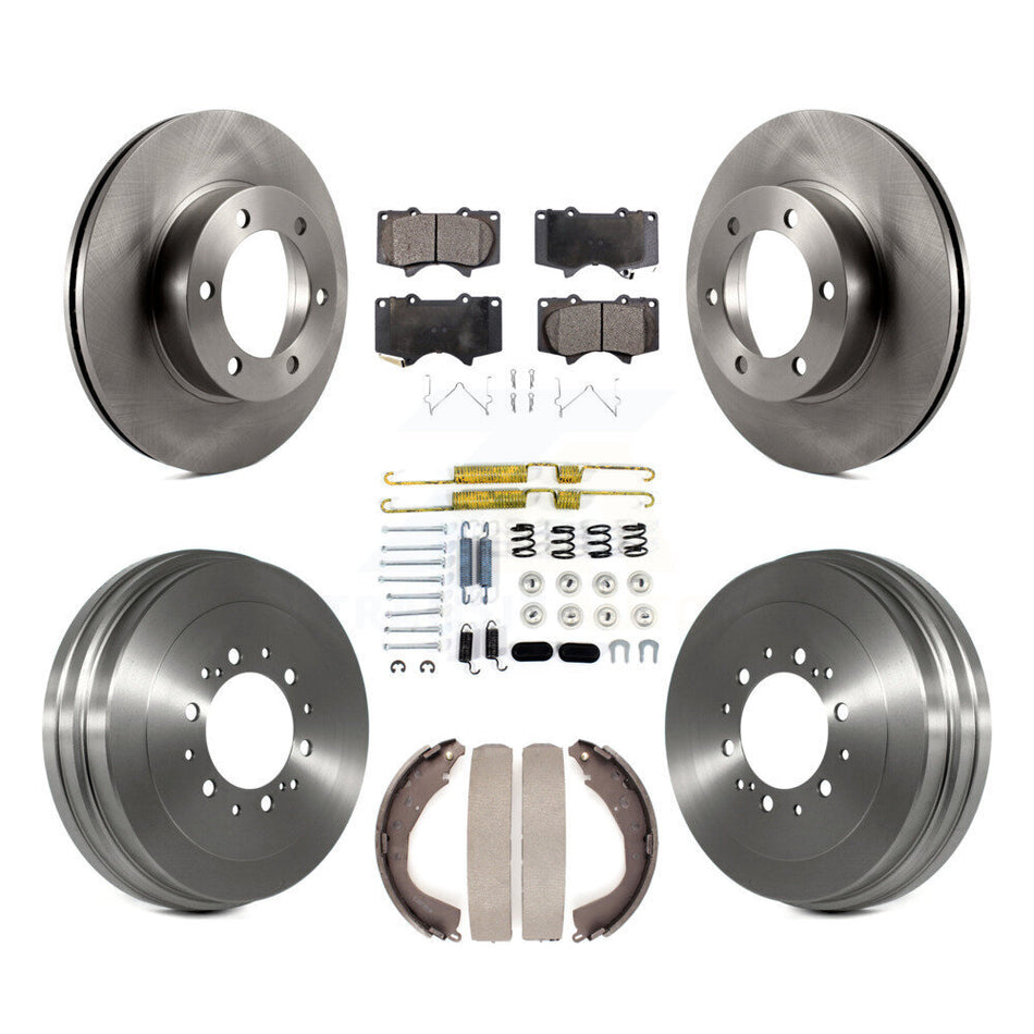 Front Rear Disc Brake Rotors Ceramic Pads And Drum Kit (7Pc) For 2004-2006 Toyota Tundra K8T-102470