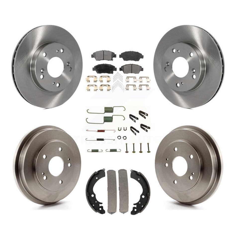 Front Rear Disc Brake Rotors Ceramic Pads And Drum Kit (7Pc) For 2006-2008 Honda Civic Hybrid K8T-102481