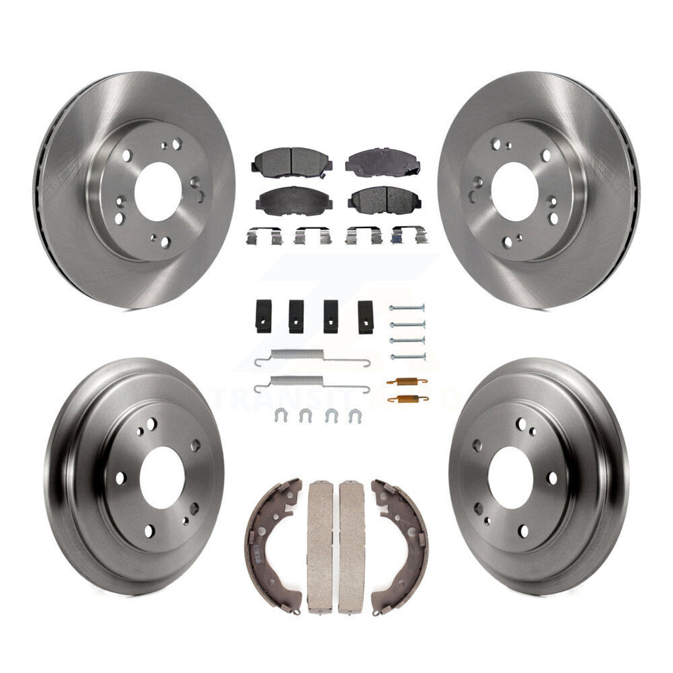 Front Rear Disc Brake Rotors Ceramic Pads And Drum Kit (7Pc) For Honda Civic K8T-102483