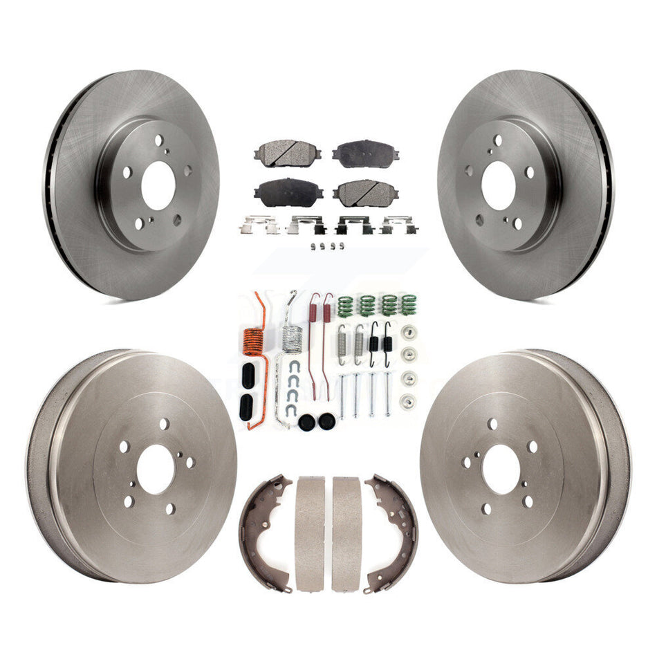 Front Rear Disc Brake Rotors Ceramic Pads And Drum Kit (7Pc) For 2004-2010 Toyota Sienna K8T-102484