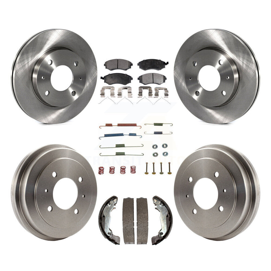Front Rear Disc Brake Rotors Ceramic Pads And Drum Kit (7Pc) For Hyundai Elantra rear brakes K8T-102488