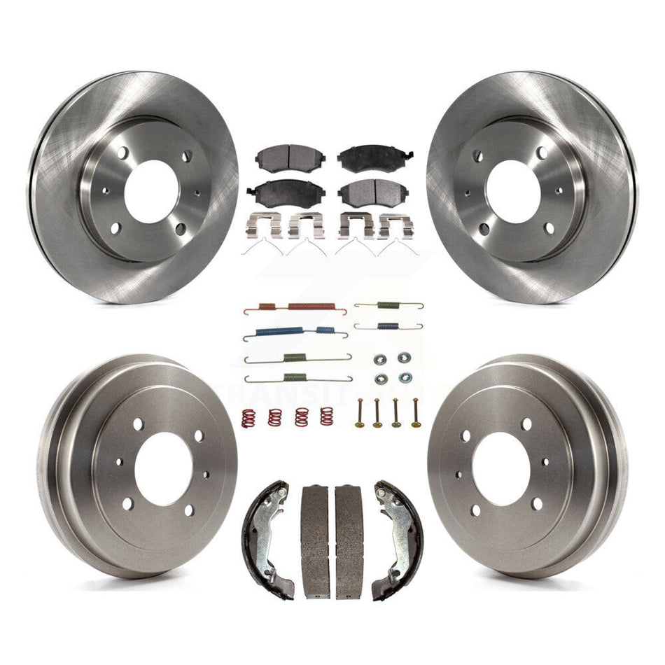 Front Rear Disc Brake Rotors Ceramic Pads And Drum Kit (7Pc) For Hyundai Elantra rear brakes K8T-102488