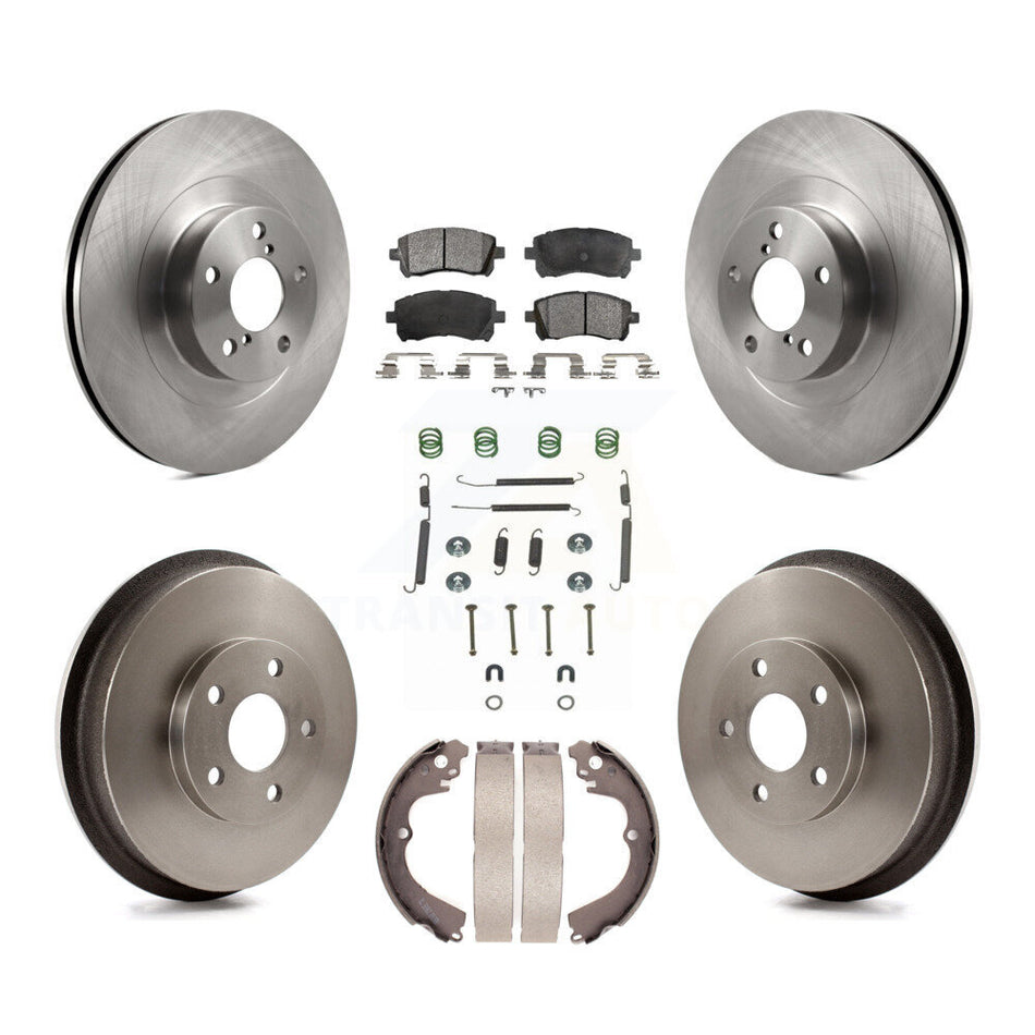 Front Rear Disc Brake Rotors Ceramic Pads And Drum Kit (7Pc) For Subaru Impreza WRX K8T-102490
