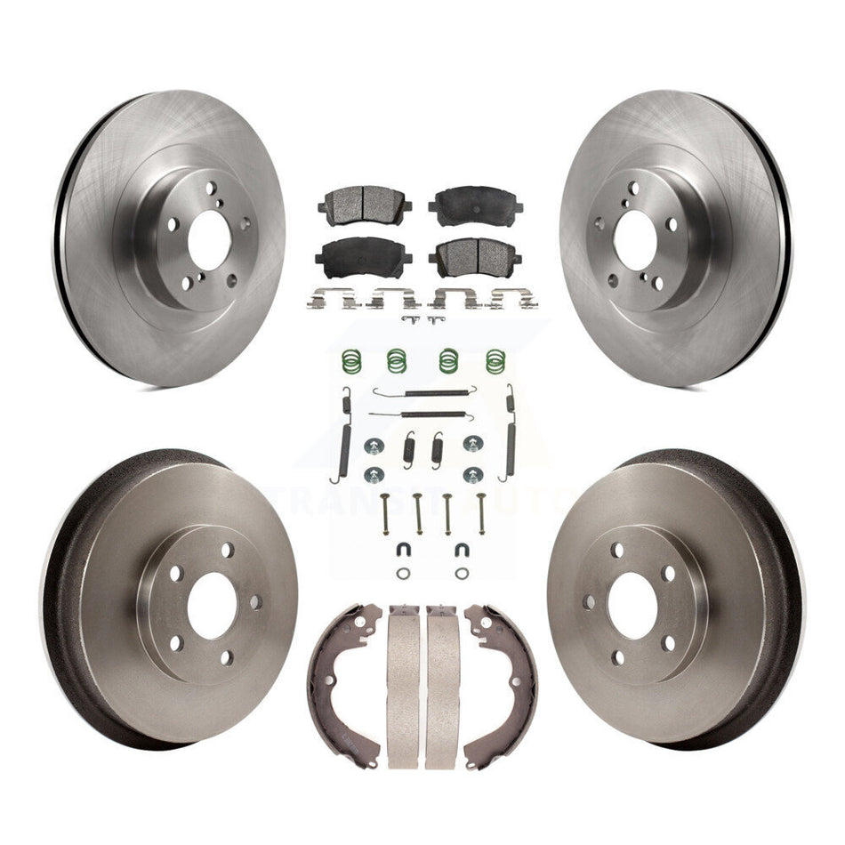 Front Rear Disc Brake Rotors Ceramic Pads And Drum Kit (7Pc) For Subaru Impreza WRX K8T-102490