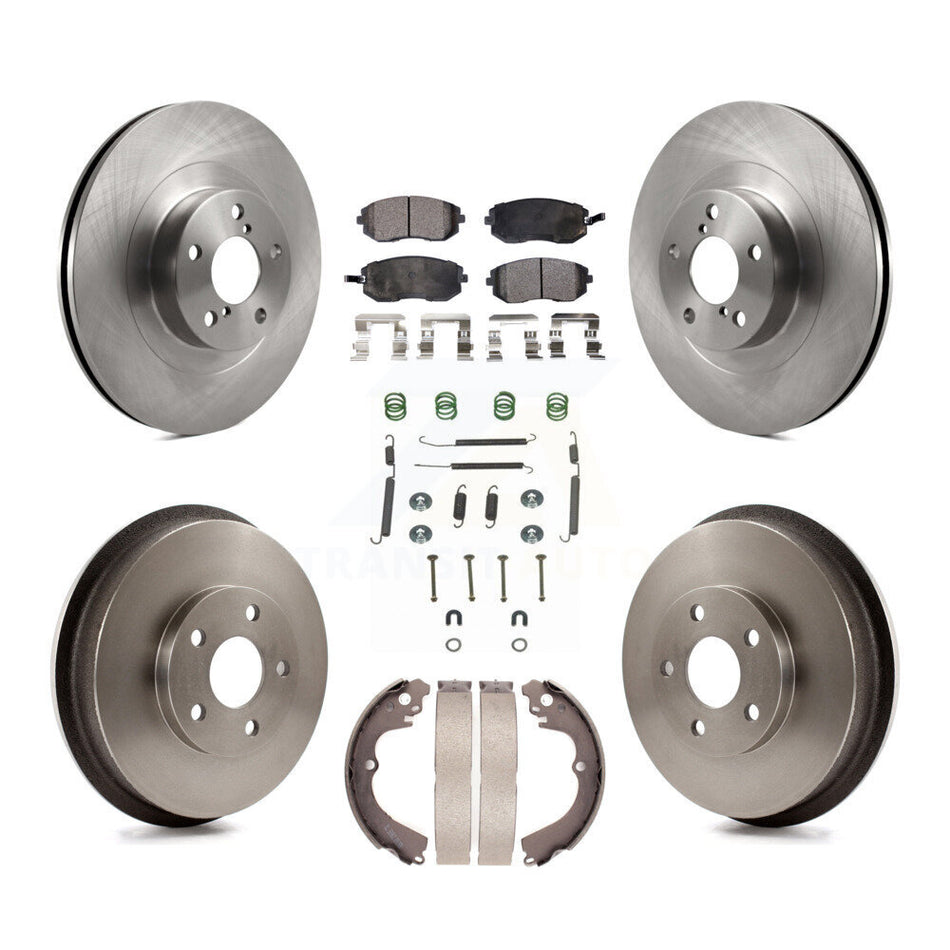 Front Rear Disc Brake Rotors Ceramic Pads And Drum Kit (7Pc) For Subaru Forester Impreza K8T-102491