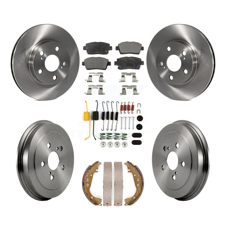 Front Rear Disc Brake Rotors Ceramic Pads And Drum Kit (7Pc) For 2004-2007 Toyota Prius K8T-102497