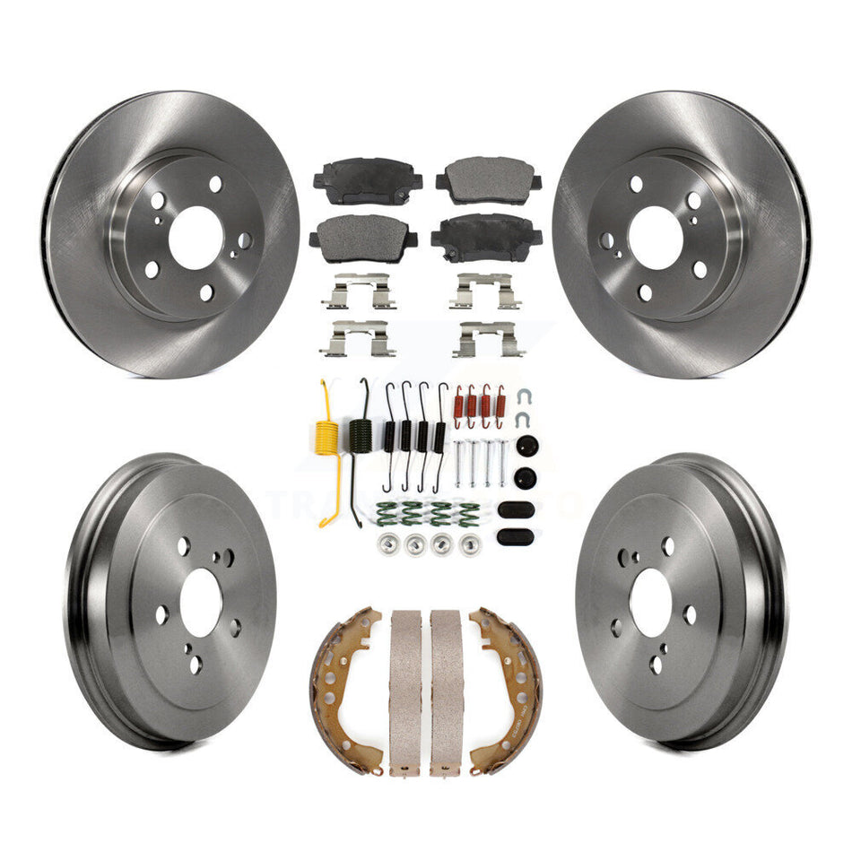 Front Rear Disc Brake Rotors Ceramic Pads And Drum Kit (7Pc) For 2004-2007 Toyota Prius K8T-102497
