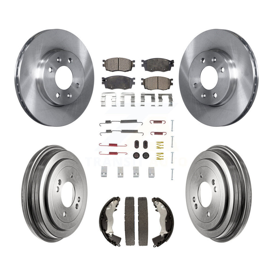 Front Rear Disc Brake Rotors Ceramic Pads And Drum Kit (7Pc) For Hyundai Accent Kia Rio Rio5 K8T-102501