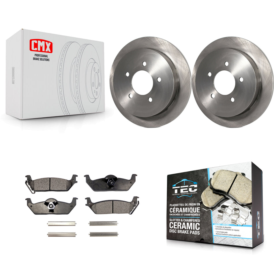 Rear Disc Brake Rotors And Ceramic Pads Kit For 2004 Ford F-150 With 5 Lug Wheels 11th Digit Of Vin Is C K8T-102527