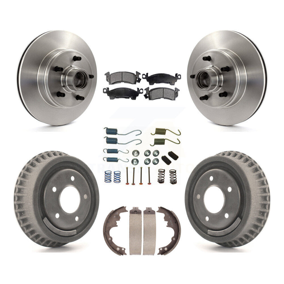 Front Rear Disc Brake Rotors Hub Assembly Ceramic Pads And Drum Kit (7Pc) For Chevrolet Astro GMC Safari K8T-102532