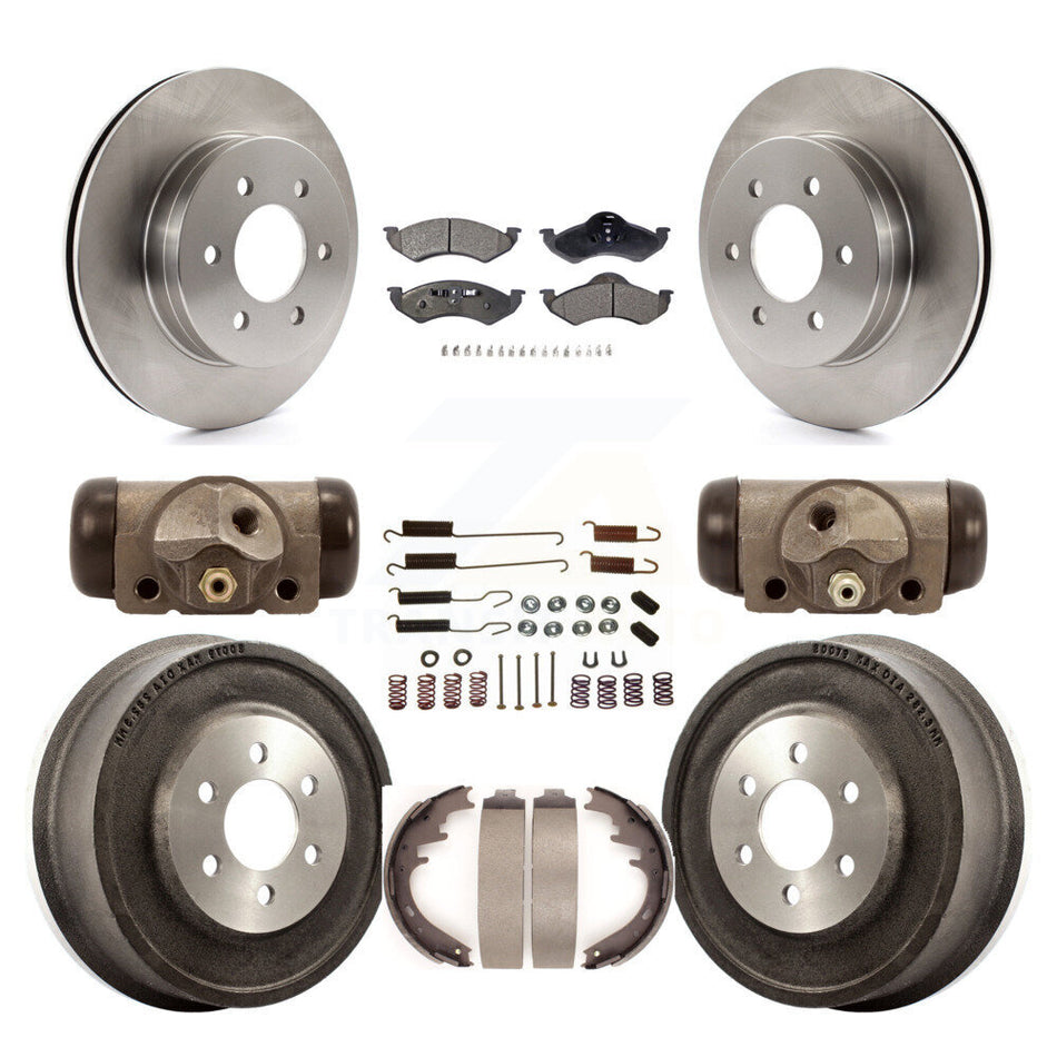Front Rear Disc Brake Rotors Ceramic Pads And Drum Kit (9Pc) For 2000-2002 Dodge Dakota Durango K8T-102576