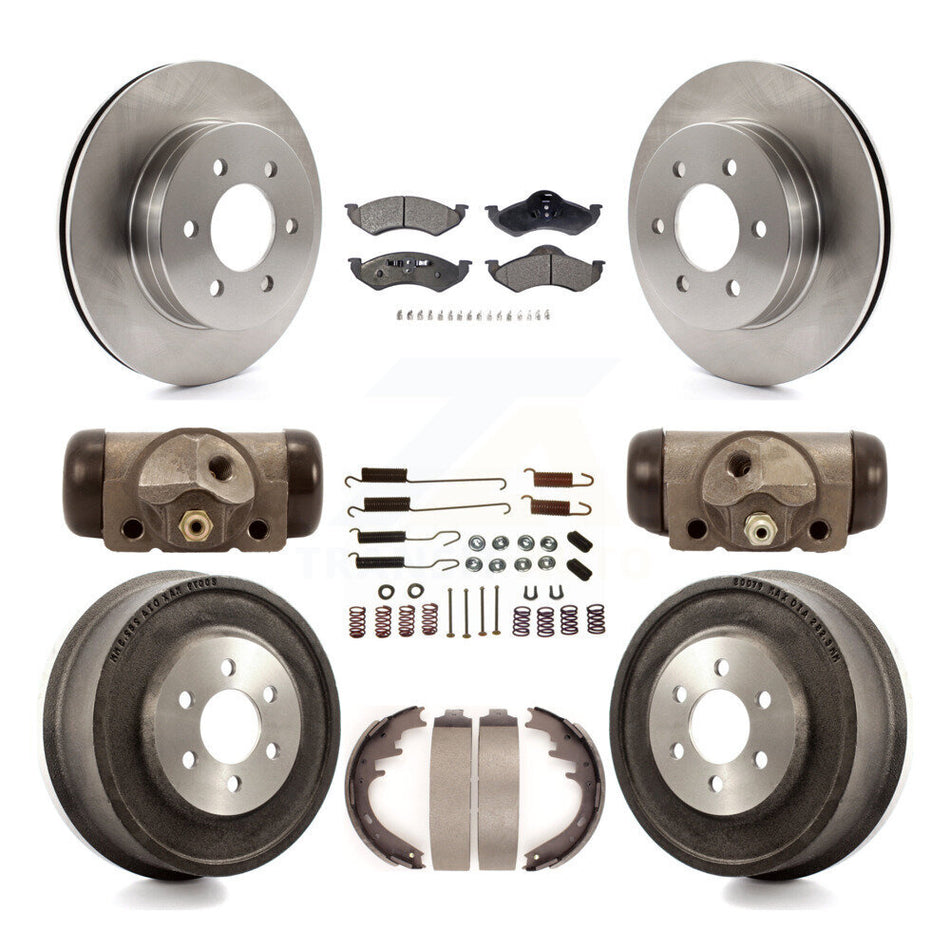 Front Rear Disc Brake Rotors Ceramic Pads And Drum Kit (9Pc) For 2000-2002 Dodge Dakota Durango K8T-102576