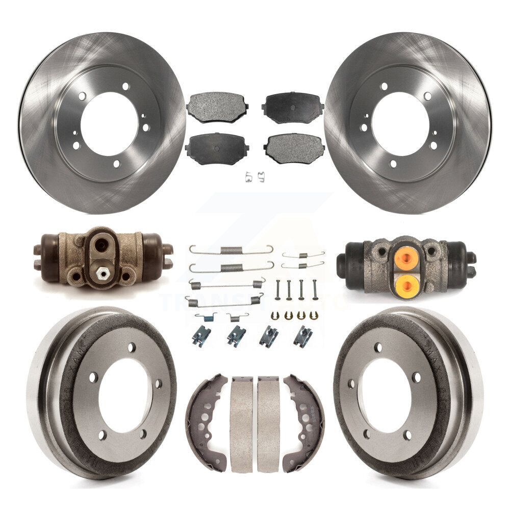 Front Rear Disc Brake Rotors Ceramic Pads And Drum Kit (9Pc) For Suzuki Grand Vitara K8T-102608