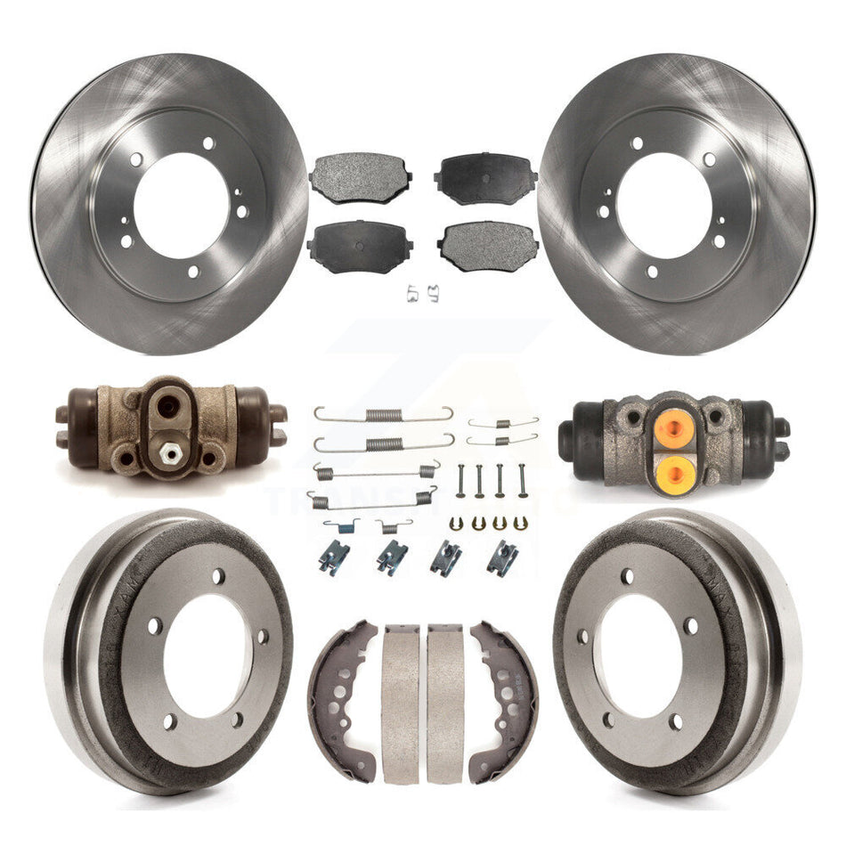 Front Rear Disc Brake Rotors Ceramic Pads And Drum Kit (9Pc) For Suzuki Grand Vitara K8T-102608