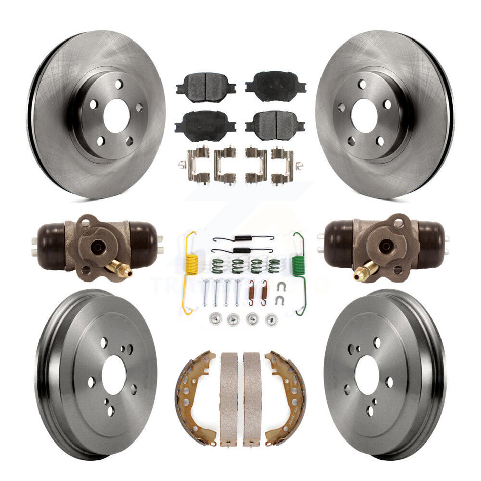 Front Rear Disc Brake Rotors Ceramic Pads And Drum Kit (9Pc) For 2003-2005 Toyota Celica K8T-102610